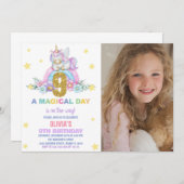 Star Rainbow Unicorn Anniversaire Invitations avec (Devant / Derrière)