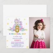 Star Rainbow Unicorn Anniversaire Invitations avec (Devant / Derrière)