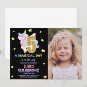 Star Rainbow Unicorn Anniversaire Invitations avec (Devant / Derrière)