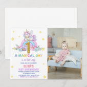 Star Rainbow Unicorn Anniversaire Invitations avec (Devant / Derrière)