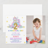 Star Rainbow Unicorn Anniversaire Invitations avec (Devant / Derrière)