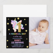 Star Rainbow Unicorn Anniversaire Invitations avec (Devant / Derrière)