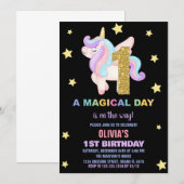 Star Rainbow Unicorn Invitations Anniversaire Vol (Devant / Derrière)