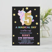 Star Rainbow Unicorn Invitations Anniversaire Vol (Debout devant)