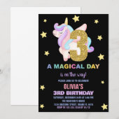 Star Rainbow Unicorn Invitations Anniversaire Vol (Devant / Derrière)