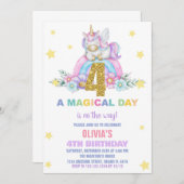 Star Rainbow Unicorn Verjaardag Uitnodigingen Vlie (Voorkant / Achterkant)