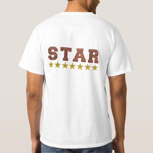 STAR Rating Funny Cute Smiley Star Design T-shirt (Achterkant)