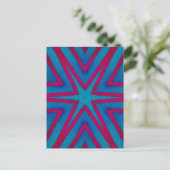 Star Red en Blue Geometric Briefkaart (Staand voorkant)