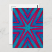 Star Red en Blue Geometric Briefkaart (Voorkant / Achterkant)