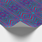 Star Red en Blue Geometric Cadeaupapier (Hoek)