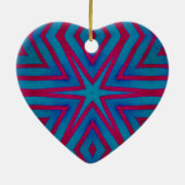 Star Red en Blue Geometric Ceramic Ornament (Achterkant)