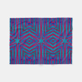 Star Red en Blue Geometric Fleece Deken (Voorkant (Horizontaal))