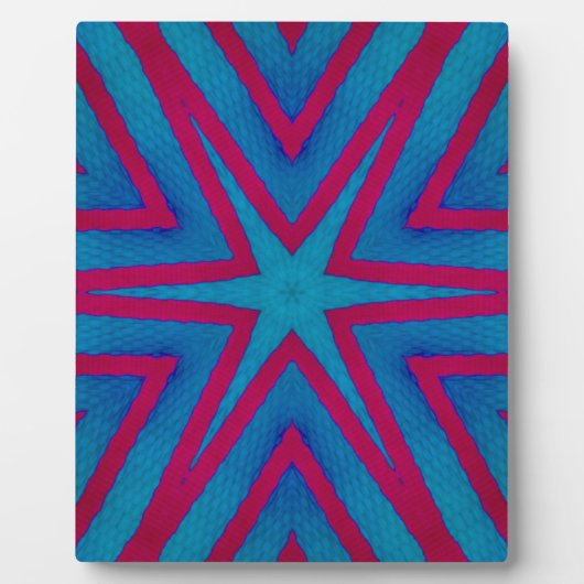 Star Red en Blue Geometric Fotoplaat (Voorkant)