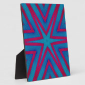 Star Red en Blue Geometric Fotoplaat (Zijkant)