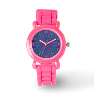 Star Red en Blue Geometric Horloge