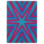 Star Red en Blue Geometric Klembord (Achterkant)