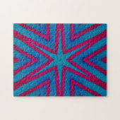 Star Red en Blue Geometric Legpuzzel (Horizontaal)