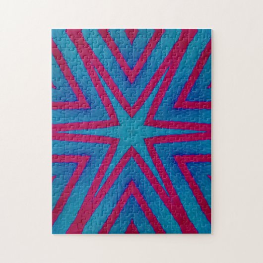 Star Red en Blue Geometric Legpuzzel (Verticaal)