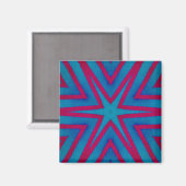 Star Red en Blue Geometric Magneet (Voorkant / Achterkant)