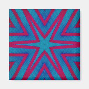 Star Red en Blue Geometric Magneet