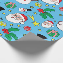 Star Santa Claus Snowman kerstpatroonblauw