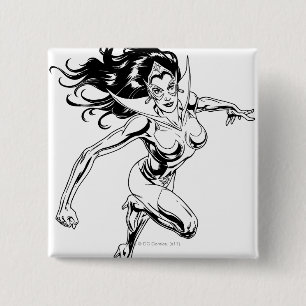 Star Sapphire 3 Vierkante Button 5,1 Cm