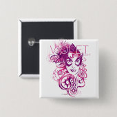 Star Sapphire Graphic 3 Vierkante Button 5,1 Cm (Voorkant /achterkant)