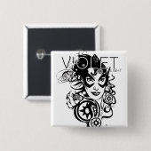 Star Sapphire Graphic 4 Vierkante Button 5,1 Cm (Voorkant /achterkant)