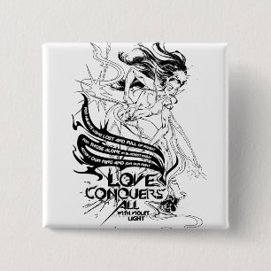 Star Sapphire Graphic 5 Vierkante Button 5,1 Cm