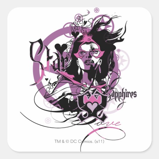 Star Sapphire Graphic 6 Vierkante Sticker (Voorkant)