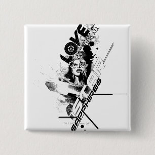 Star Sapphire Graphic 9 Vierkante Button 5,1 Cm