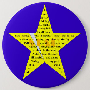 Star Shape Poem Badge Ronde Button 6,0 Cm