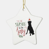 Star Shaped Boxer Dog kerstversiering Keramisch Ornament (Links)