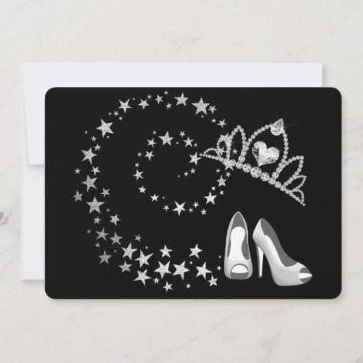 Star Shimmer Spring Green Quinceanera Uitnodiging (Achterkant)