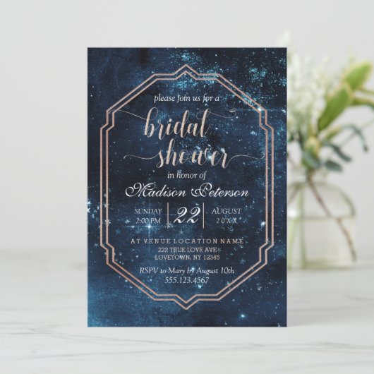 Star Sky Celestial Galaxy Invitation de la douche  (Debout devant)