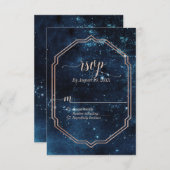 Star Sky Celestial Galaxy Watercolor Wedding RSVP (Devant / Derrière)