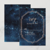 Star Sky Celestial Galaxy Waterverf Bruiloft RSVP Kaartje (Voorkant / Achterkant)