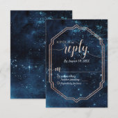 Star Sky Celestial Galaxy Wedding Reply RSVP Kaartje (Voorkant / Achterkant)
