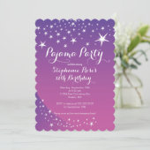Star Sleepover Party Anniversaire Invitations (Debout devant)