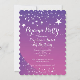 Star Sleepover Party Anniversaire Invitations