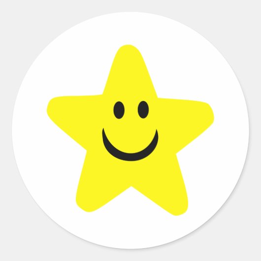 Star - Smile Ronde Sticker (Voorkant)