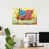 Star Spangled Banner American Flag Poster (Thuiskantoor)
