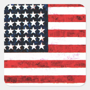 Star Spangled Banner - Amerikaanse vlag Vierkante Sticker