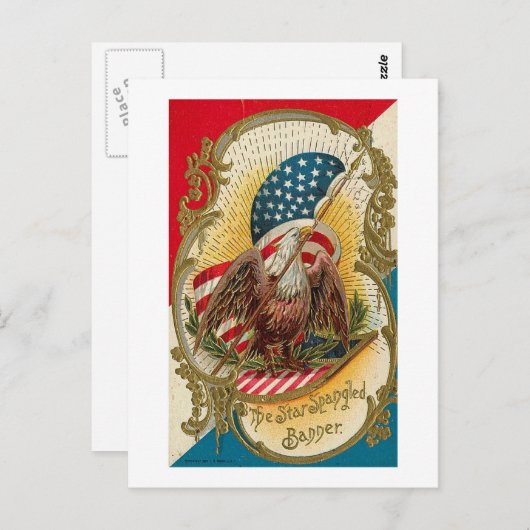 Star Spangled Banner Eagle Briefkaart (Voorkant / Achterkant)