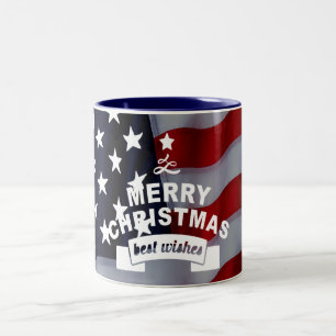 Star-Spangled Christmas: Vier het seizoen Tweekleurige Koffiemok