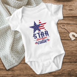Star Spangled Cutie Red White Blue Stars 4 juli Romper