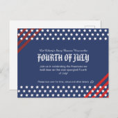 Star-Spangled Freedom Celebration, 4 juli Uitnodiging Briefkaart (Voorkant / Achterkant)