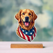 Star Spangled Golden Retriever Vintage Tee 4 (Neutre)