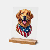 Star Spangled Golden Retriever Vintage Tee 4 (Angle)