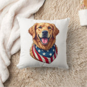 Star Spangled Golden Retriever Vintage Tee 4 Kussen (Deken)